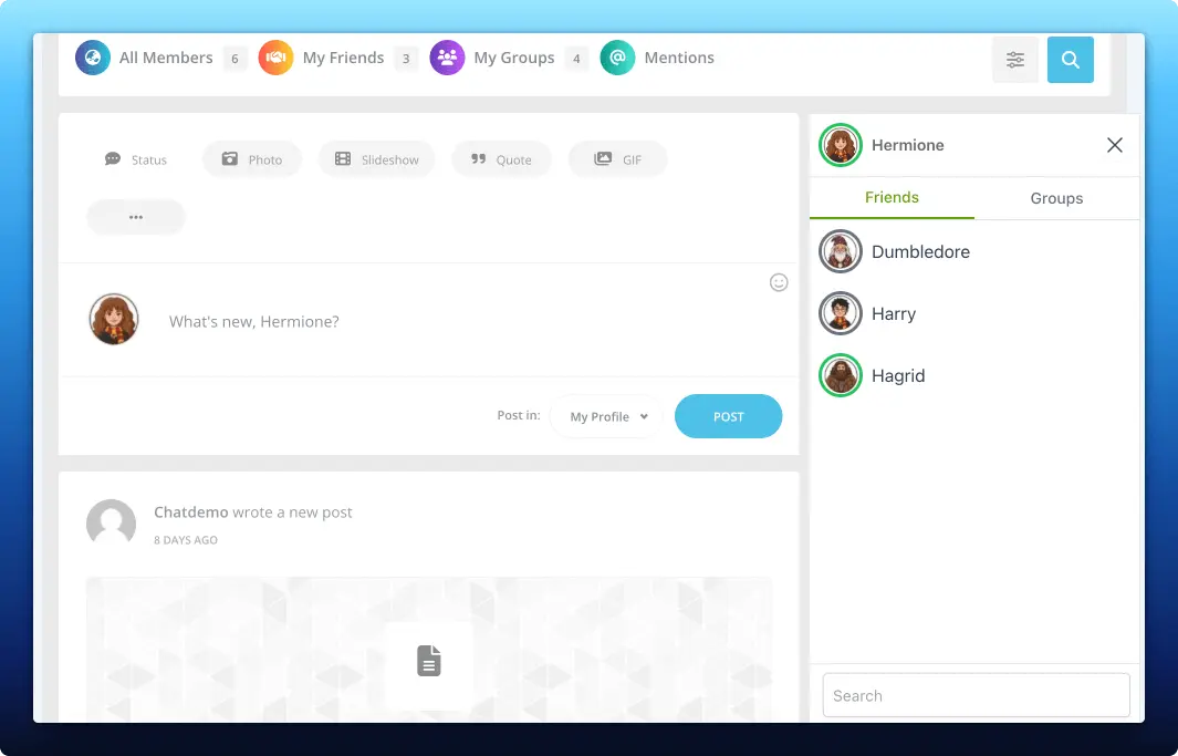 Frontend friend List